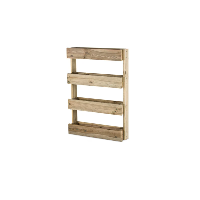 Jardinera Vertical Madera Tratada Exterior Stand Line Wall KD 4B Hortalia
