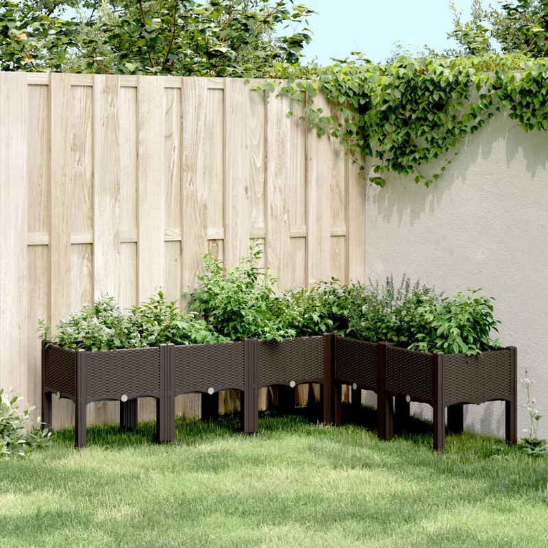 Jardinera Con Patas Pp Marrón 160x120x42 Cm