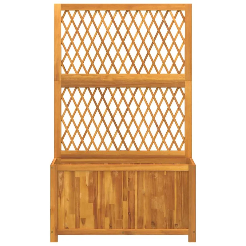 Jardinera Con Enrejado Y Estante Acacia Maciza 100x32x165 Cm