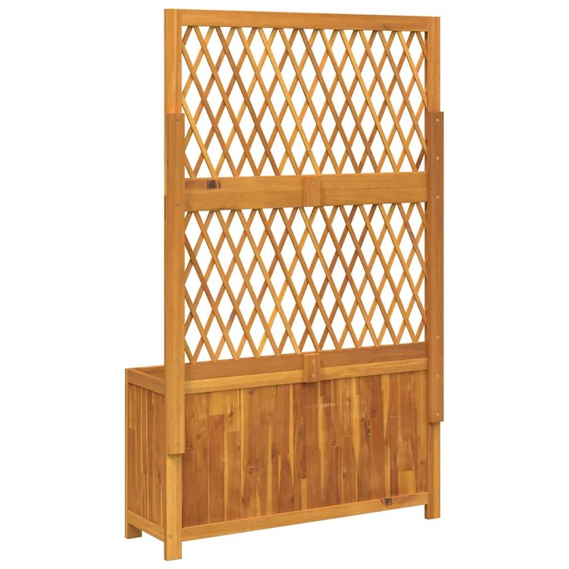 Jardinera Con Enrejado Y Estante Acacia Maciza 100x32x165 Cm