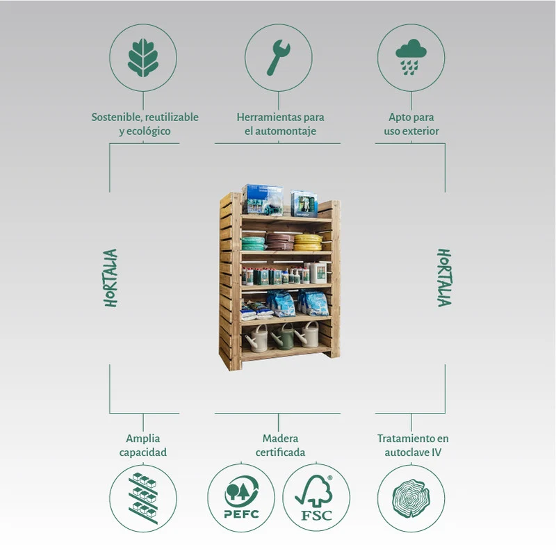 Estantería De Madera Para Plantas Maxima Hortalia