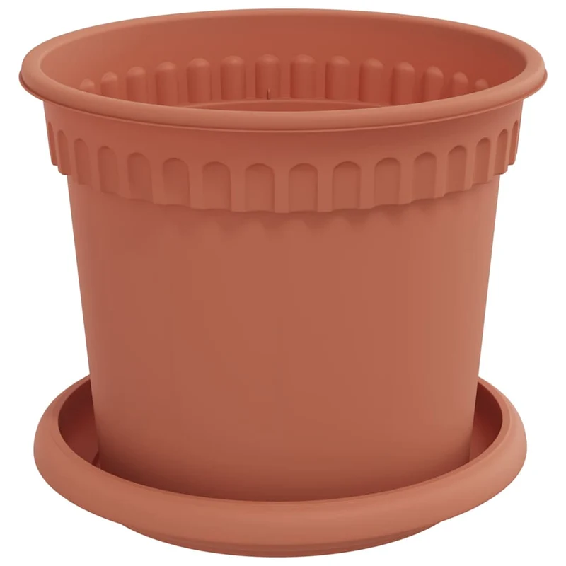 Macetas 6 Uds. Rojo Ladrillo Plástico