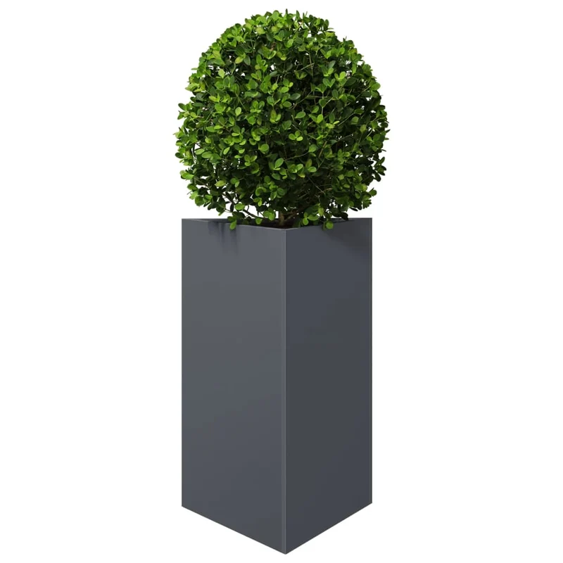 Jardineras 2 Uds Acero Gris Antracita 50x43x75 Cm