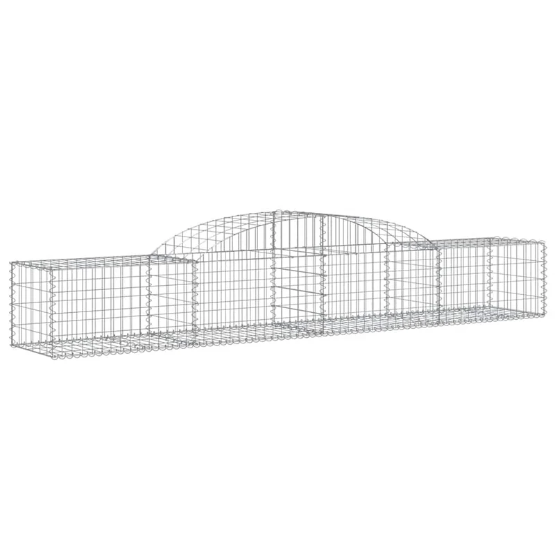 Cestas De Gaviones 2 Uds Forma De Arco Hierro 300x50x40/60 Cm