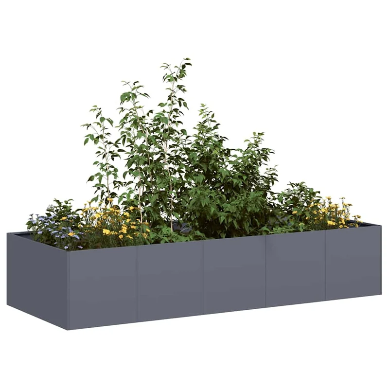Jardinera Acero Gris Antracita 200x80x40 Cm