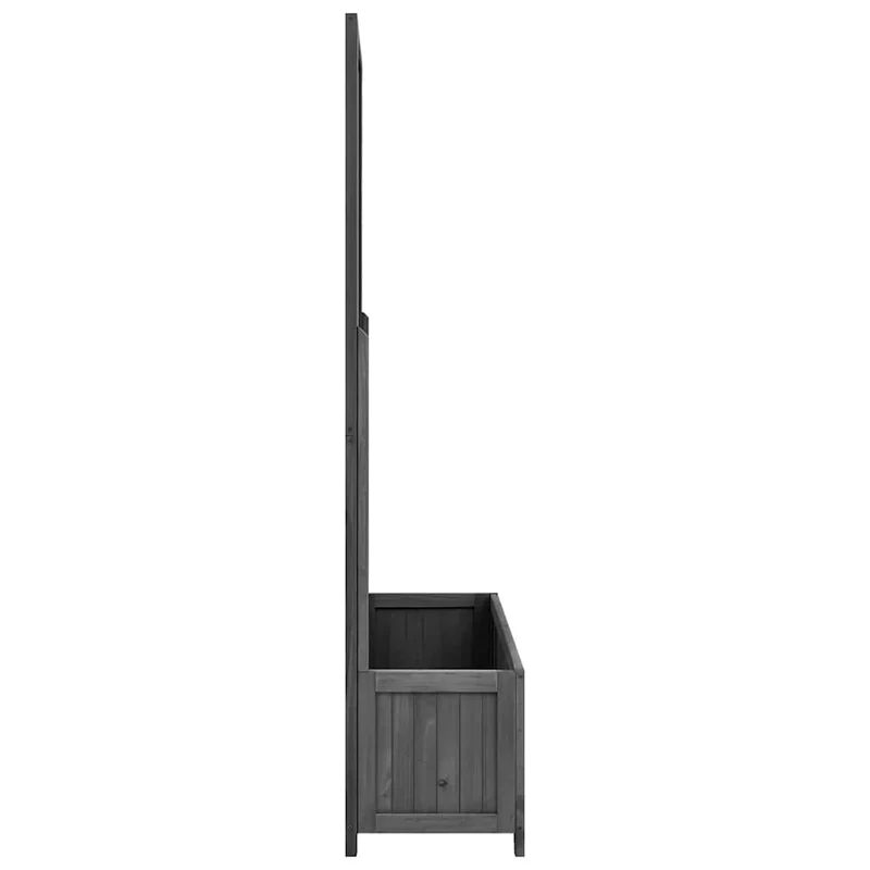 Jardinera Con Enrejado Negro 70x30x135 Cm Madera Maciza De Abeto