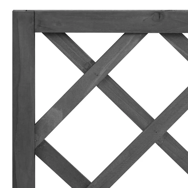 Jardinera Con Enrejado Negro 70x30x135 Cm Madera Maciza De Abeto