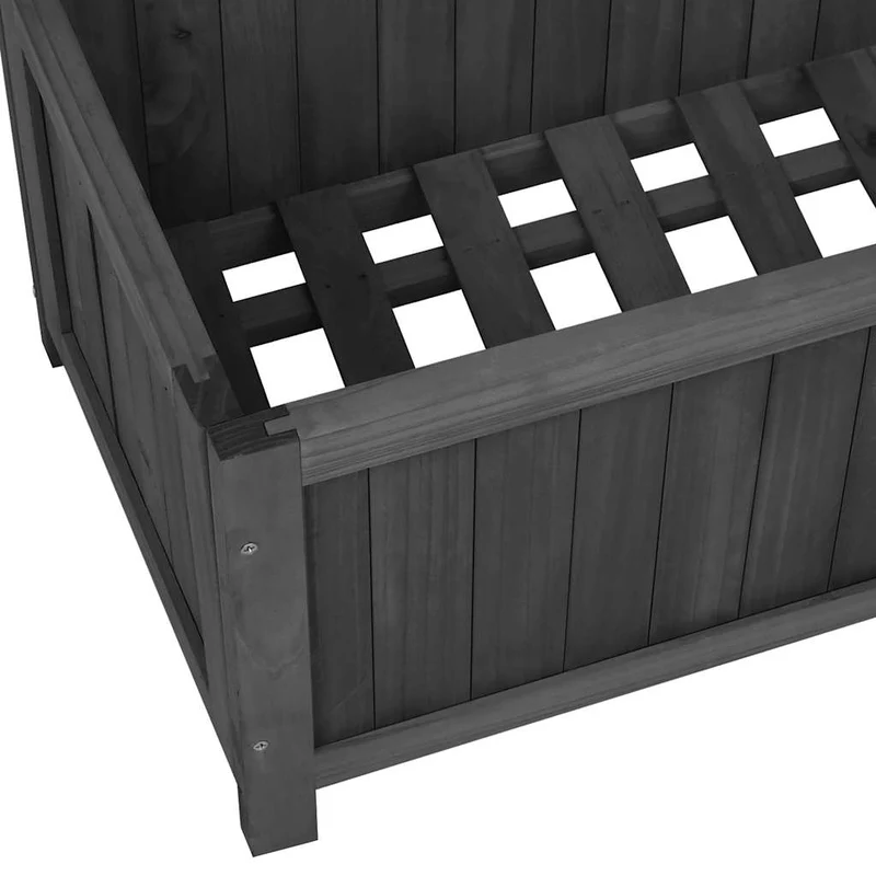 Jardinera Con Enrejado Negro 70x30x135 Cm Madera Maciza De Abeto