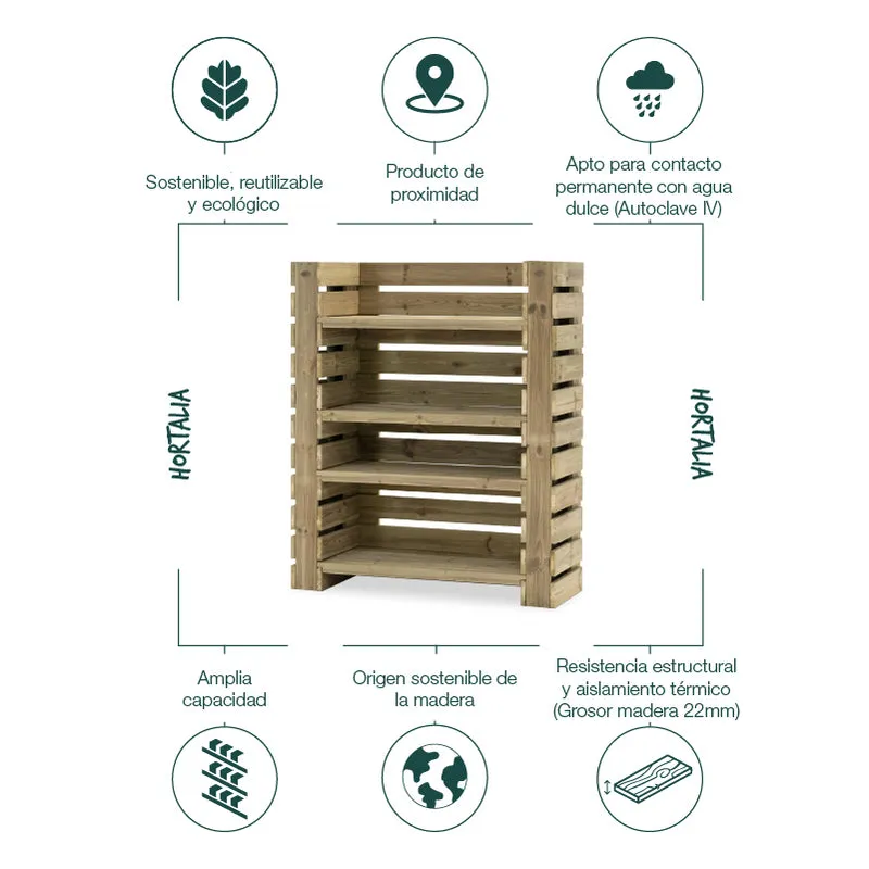 Estantería De Madera Para Plantas Augusta Hortalia