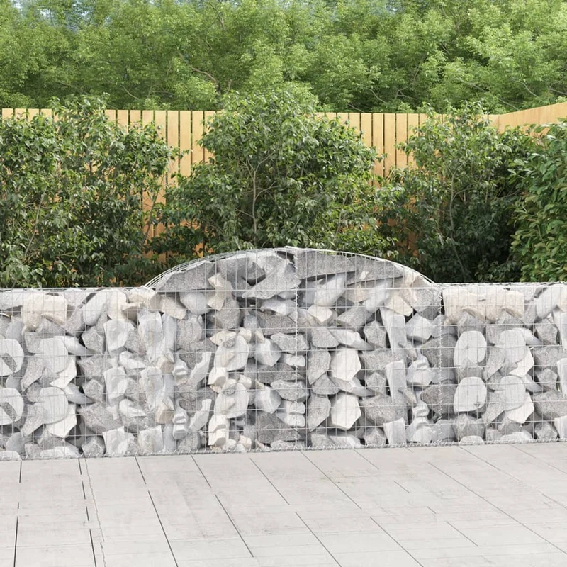 Cestas De Gaviones 20 Uds Forma De Arco Hierro 300x30x80/100 Cm