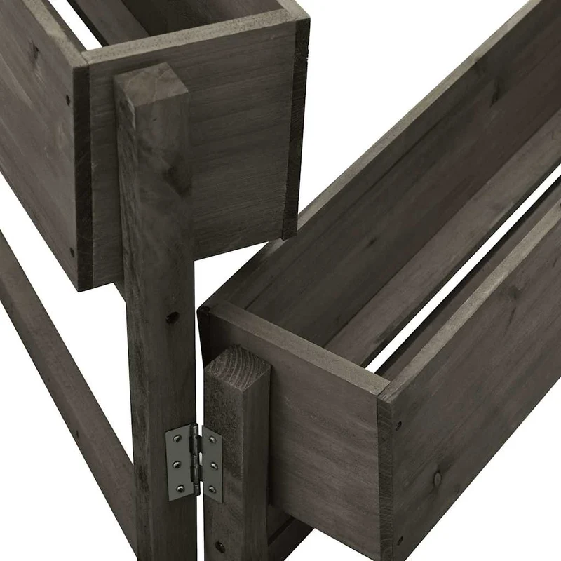 Jardinera Plegable De Jardín Madera De Abeto Gris 60x14x75 Cm
