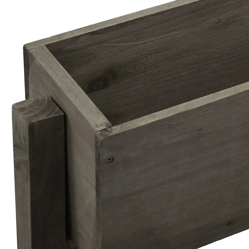 Jardinera Plegable De Jardín Madera De Abeto Gris 60x14x75 Cm