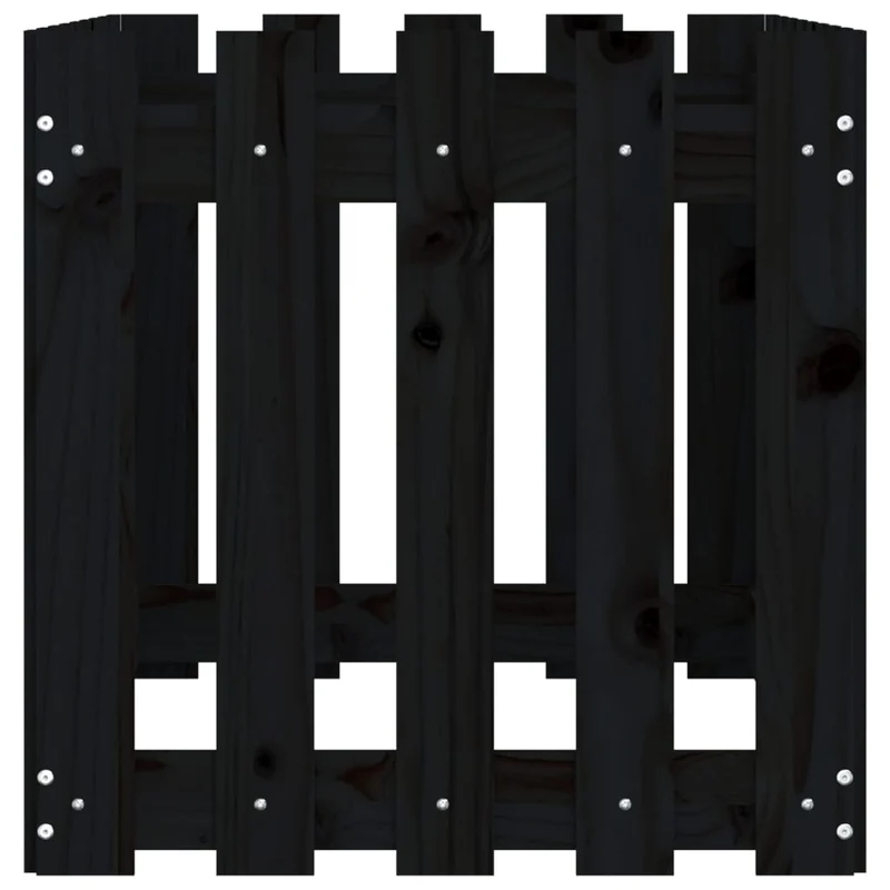 Arriate Elevado Jardín Con Valla Madera Pino Negro 100x50x50cm