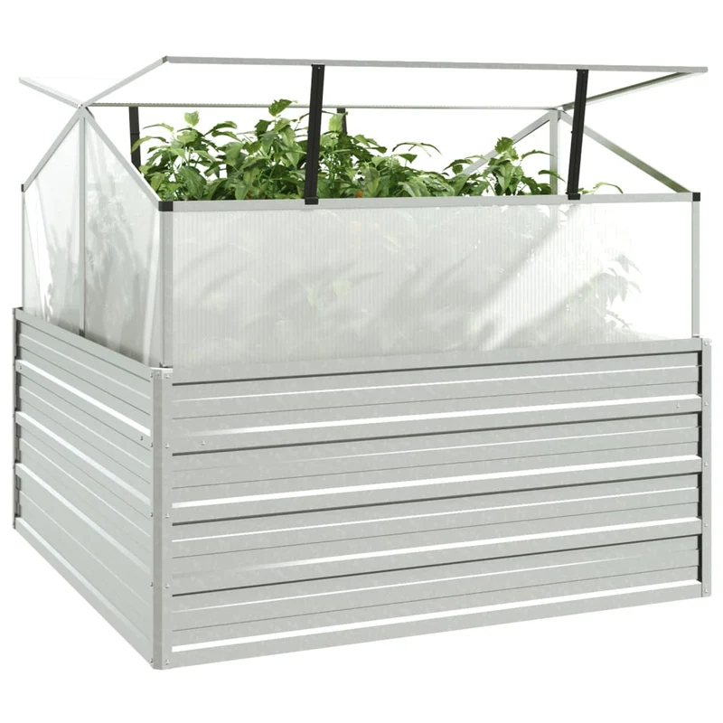 Arriate Con Invernadero Plateado 100x100x85 Cm