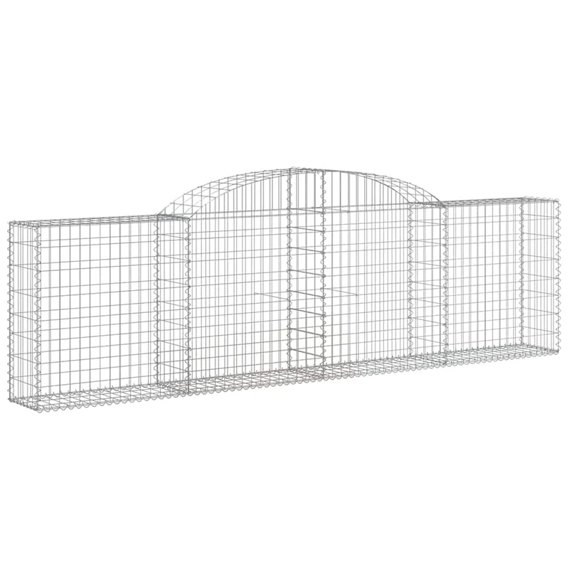 Cestas De Gaviones 7 Uds Forma De Arco Hierro 300x30x80/100 Cm