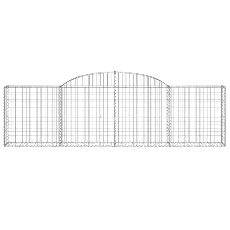 Cestas De Gaviones 7 Uds Forma De Arco Hierro 300x30x80/100 Cm