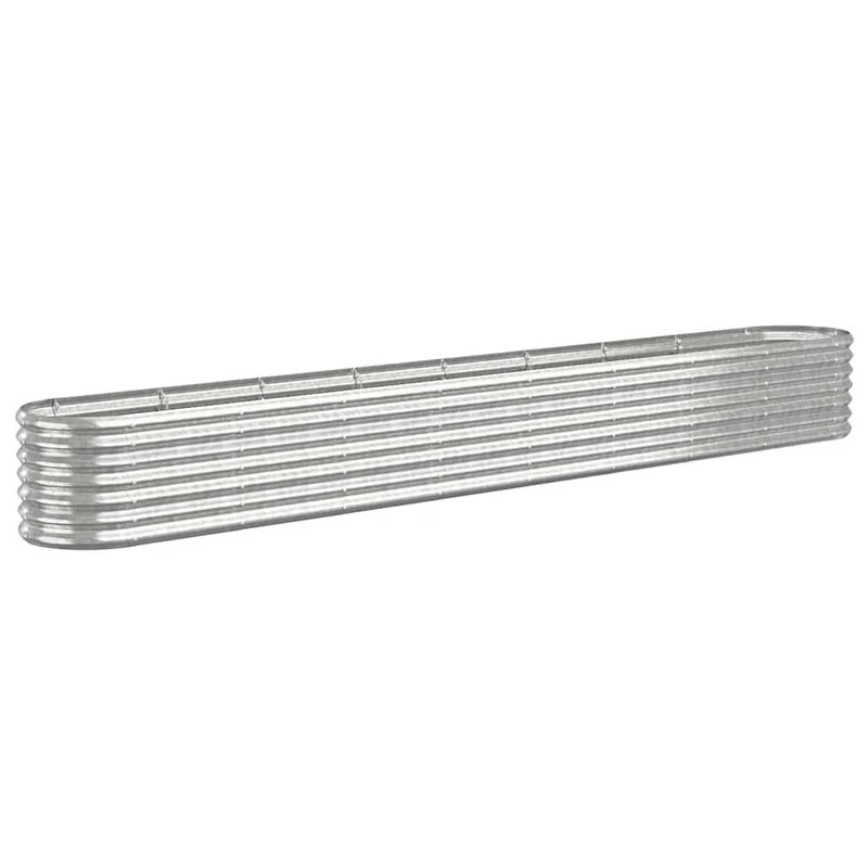 Jardinera Arriate Acero Galvanizado Plata 332x40x36 Cm