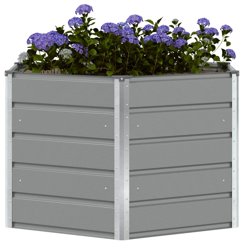 Jardinera Gris Claro 129 X 129 X75 Cm Acero