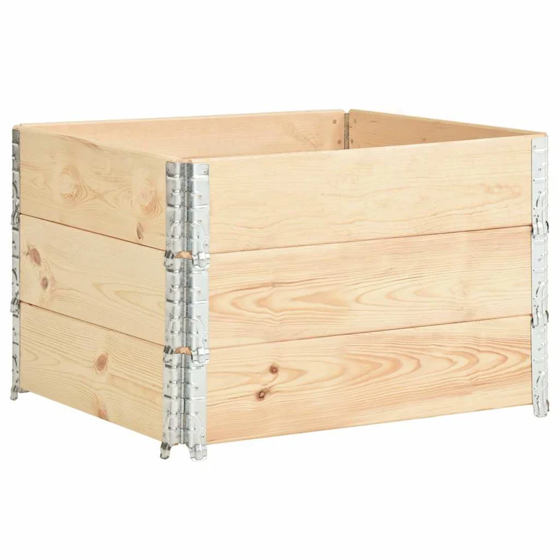 Arriates De Madera Maciza De Pino 3 Unidades 100x100 Cm