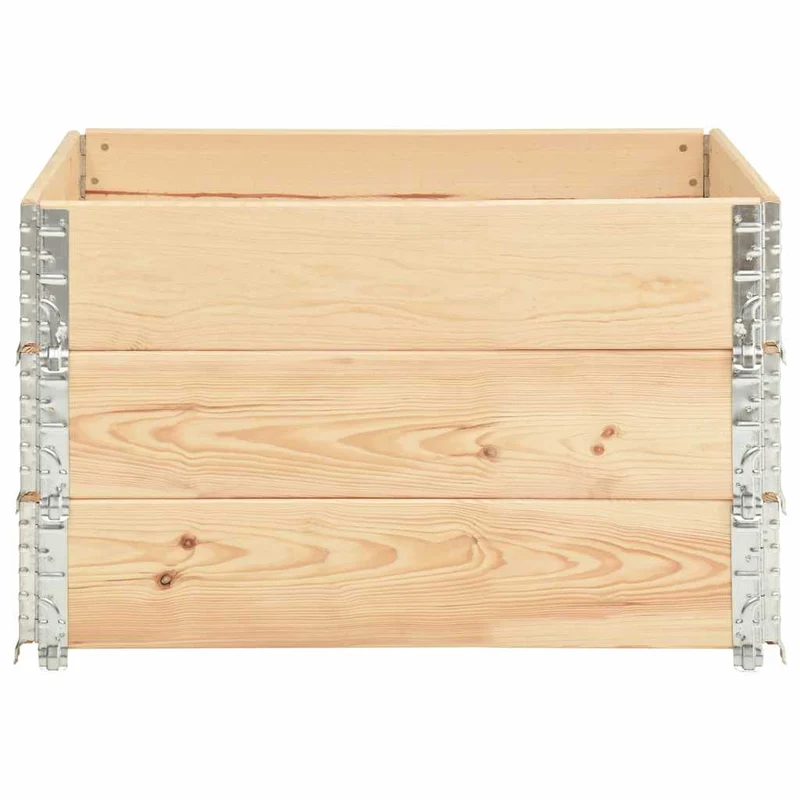 Arriates De Madera Maciza De Pino 3 Unidades 100x100 Cm