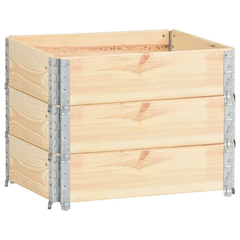 Arriates De Madera Maciza De Pino 3 Unidades 60x80 Cm