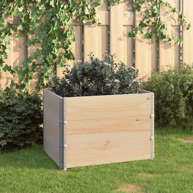 Arriates De Madera Maciza De Pino 3 Unidades 60x80 Cm