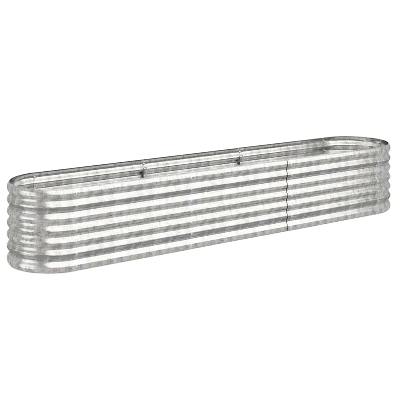 Jardinera Arriate Acero Galvanizado Plata 224x40x36 Cm