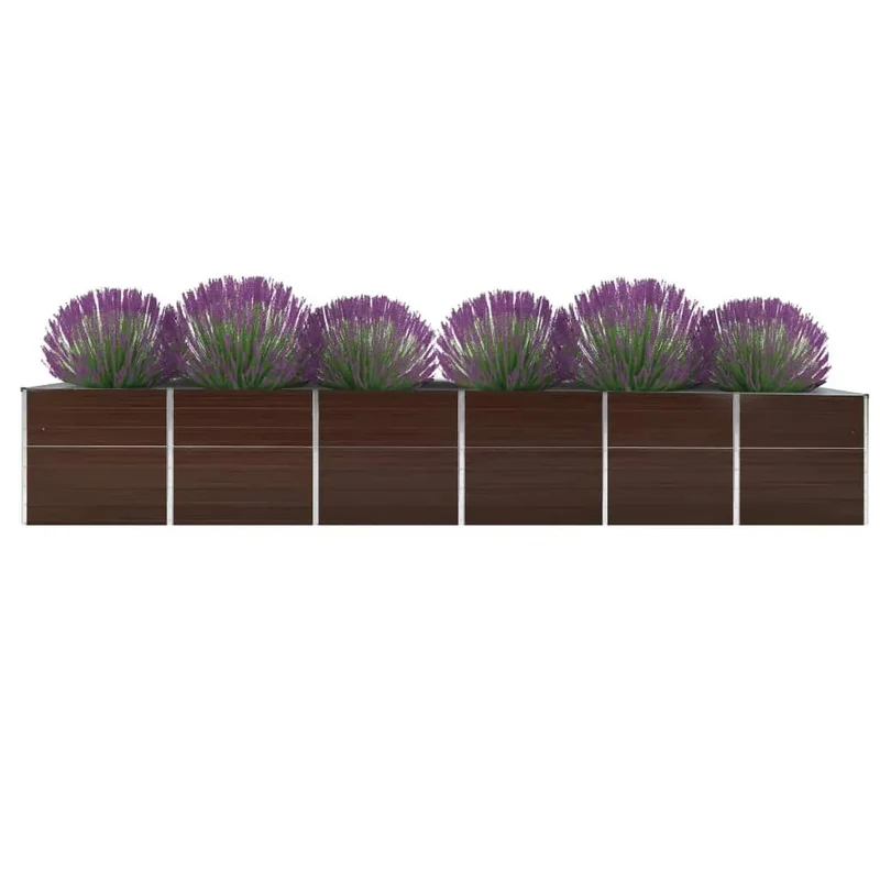 Arriate De Jardín De Acero Galvanizado Marrón 480x80x77 Cm