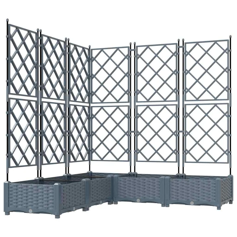 Macetero De Jardín 5 Uds. Gris Claro 120 X 120 X 125,5 Cm Pp