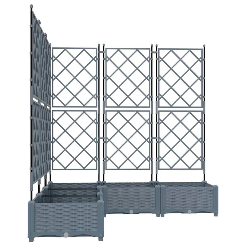 Macetero De Jardín 5 Uds. Gris Claro 120 X 120 X 125,5 Cm Pp