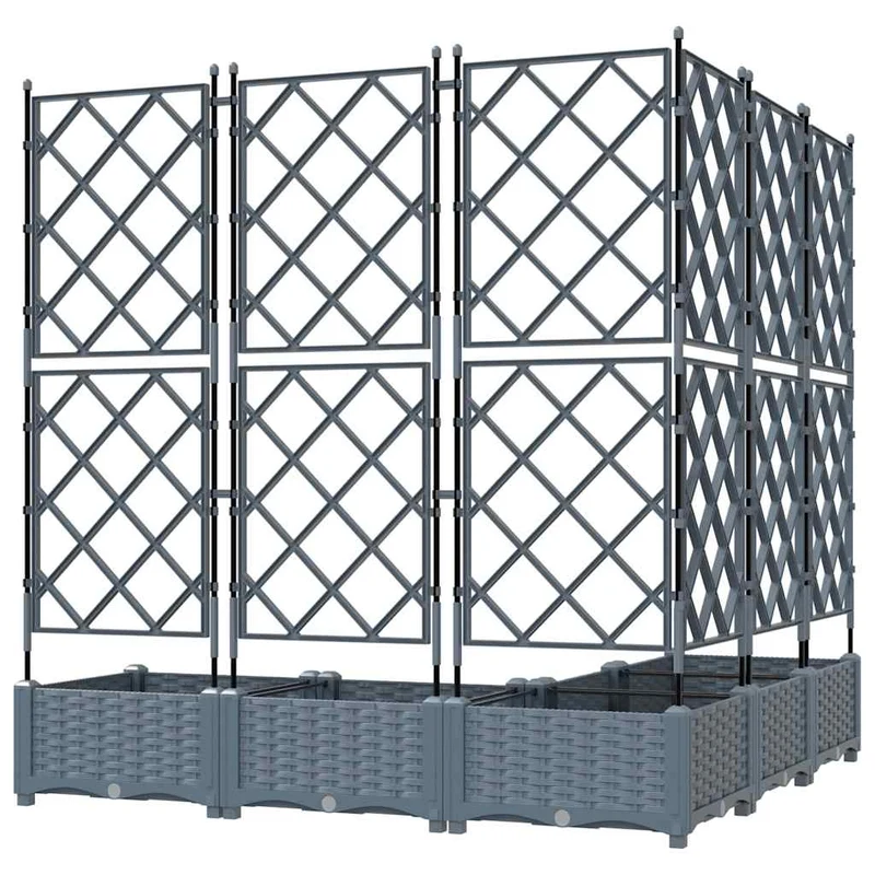Macetero De Jardín 5 Uds. Gris Claro 120 X 120 X 125,5 Cm Pp