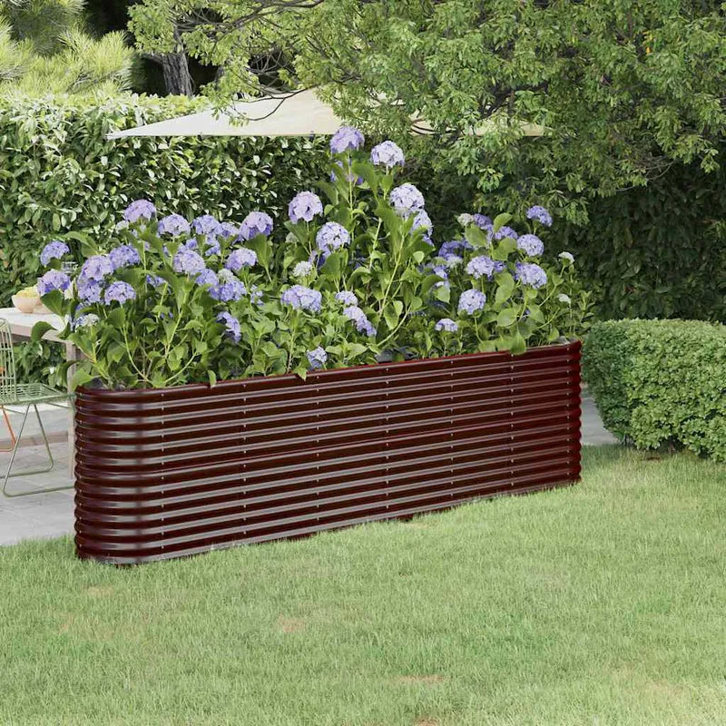 Jardinera Arriate Acero Galvanizado Marrón 260x40x68 Cm