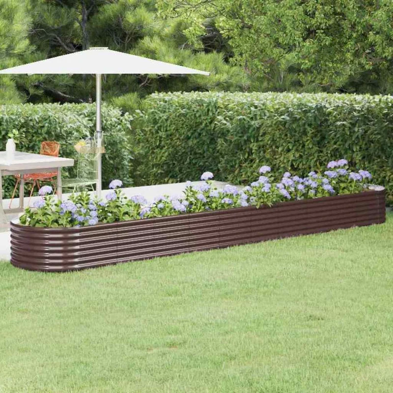 Jardinera Arriate Acero Galvanizado Marrón 440x80x36 Cm