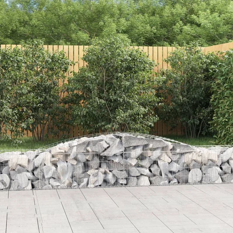 Cestas De Gaviones 4 Uds Forma De Arco Hierro 400x50x40/60 Cm
