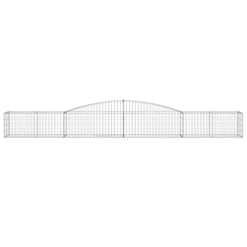 Cestas De Gaviones 4 Uds Forma De Arco Hierro 400x50x40/60 Cm