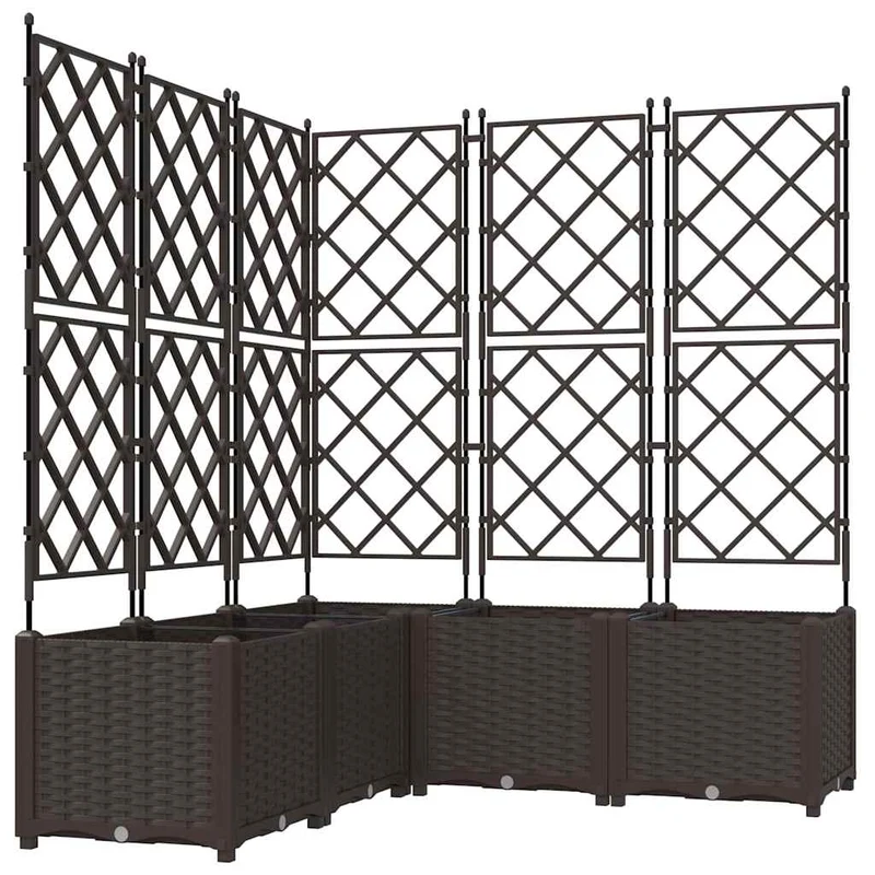 Macetero De Jardín 5 Uds. Marrón 120 X 120 X 143 Cm Pp