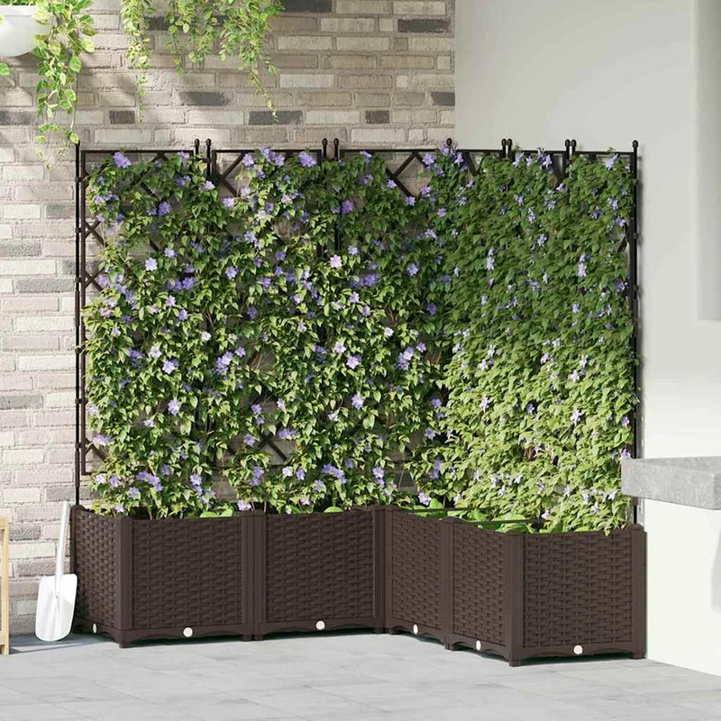 Macetero De Jardín 5 Uds. Marrón 120 X 120 X 143 Cm Pp