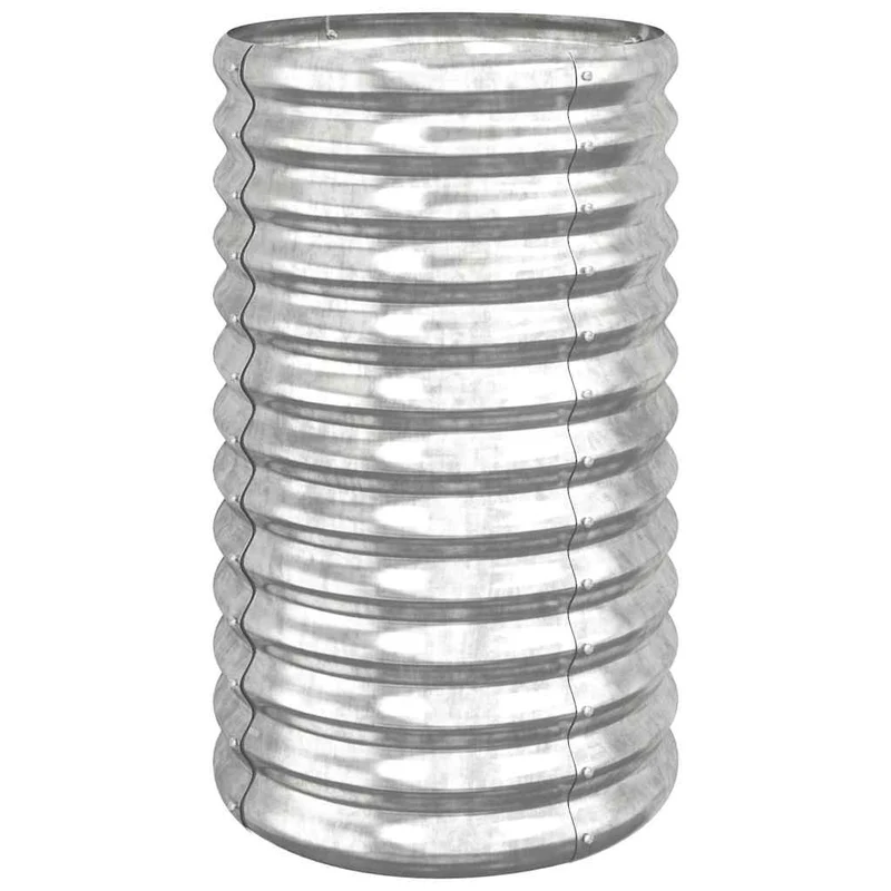 Jardinera De Acero Galvanizado Plateado 40x40x68 Cm