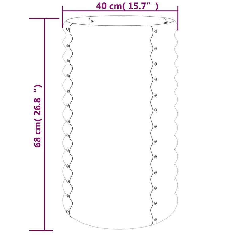 Jardinera De Acero Galvanizado Plateado 40x40x68 Cm