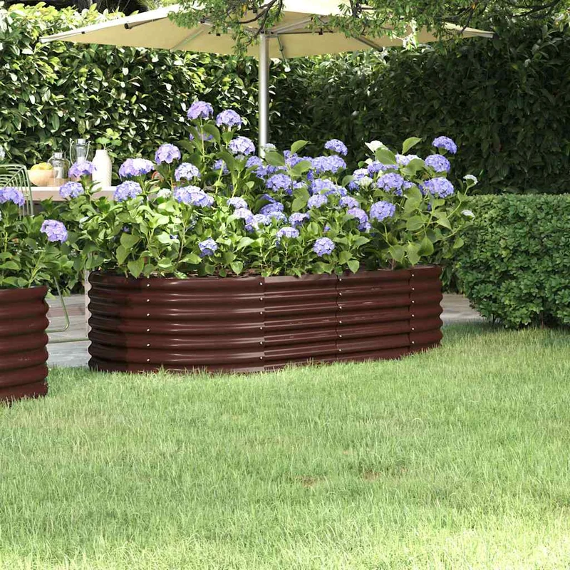 Jardinera Arriate Acero Galvanizado Marrón 152x80x36 Cm