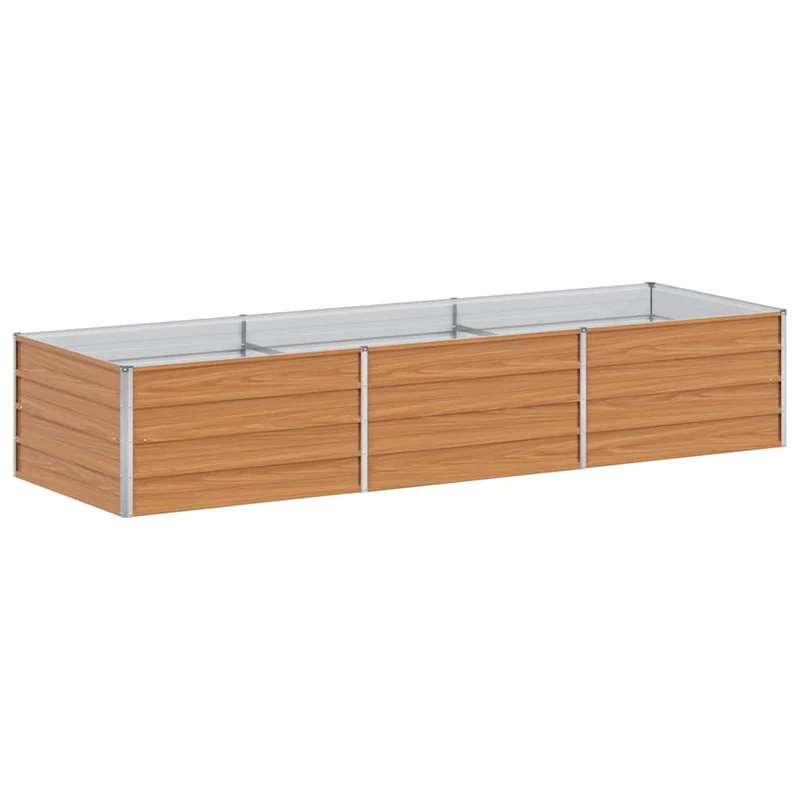 Arriate Elevado Marrón Claro 240 X 80 X 45 Cm Acero Galvanizado