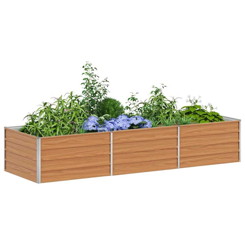 Arriate Elevado Marrón Claro 240 X 80 X 45 Cm Acero Galvanizado