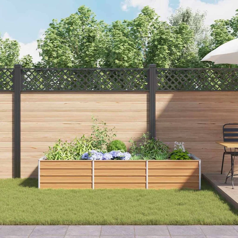 Arriate Elevado Marrón Claro 240 X 80 X 45 Cm Acero Galvanizado