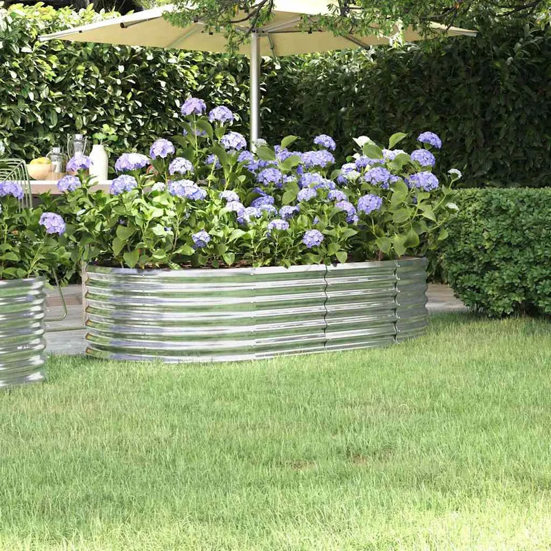 Jardinera Arriate Acero Galvanizado Plata 152x80x36 Cm