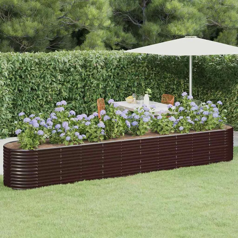 Jardinera Arriate Acero Galvanizado Marrón 440x80x68 Cm