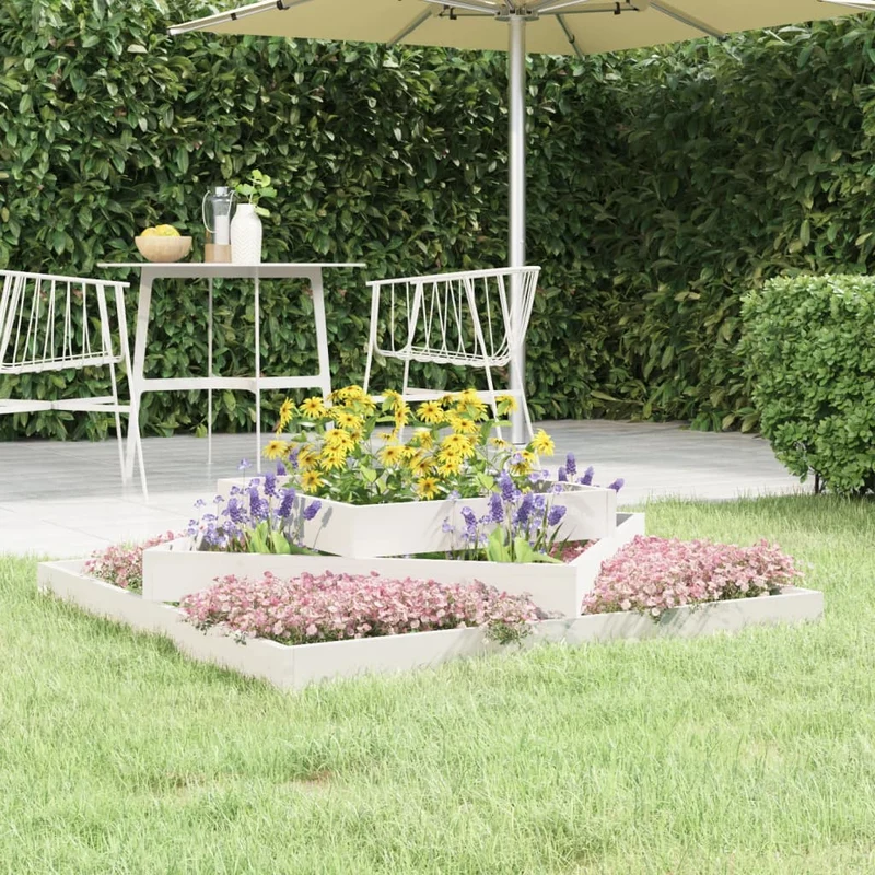 Jardinera Madera Maciza De Pino Blanco 112x112x27 Cm