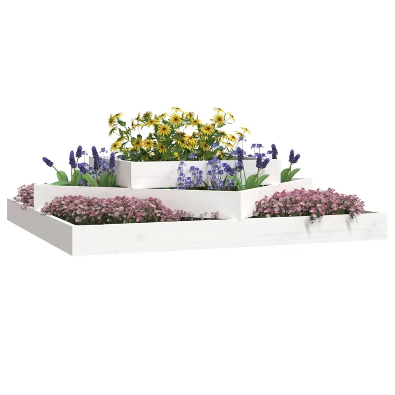 Jardinera Madera Maciza De Pino Blanco 112x112x27 Cm