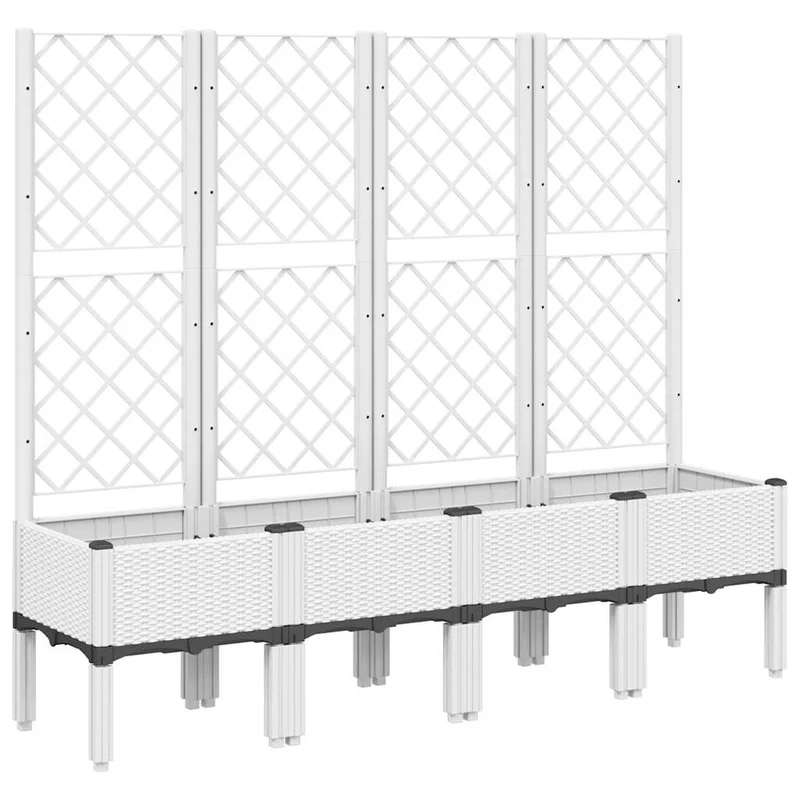 Jardinera Con Enrejado Pp Blanco 160x40x142 Cm