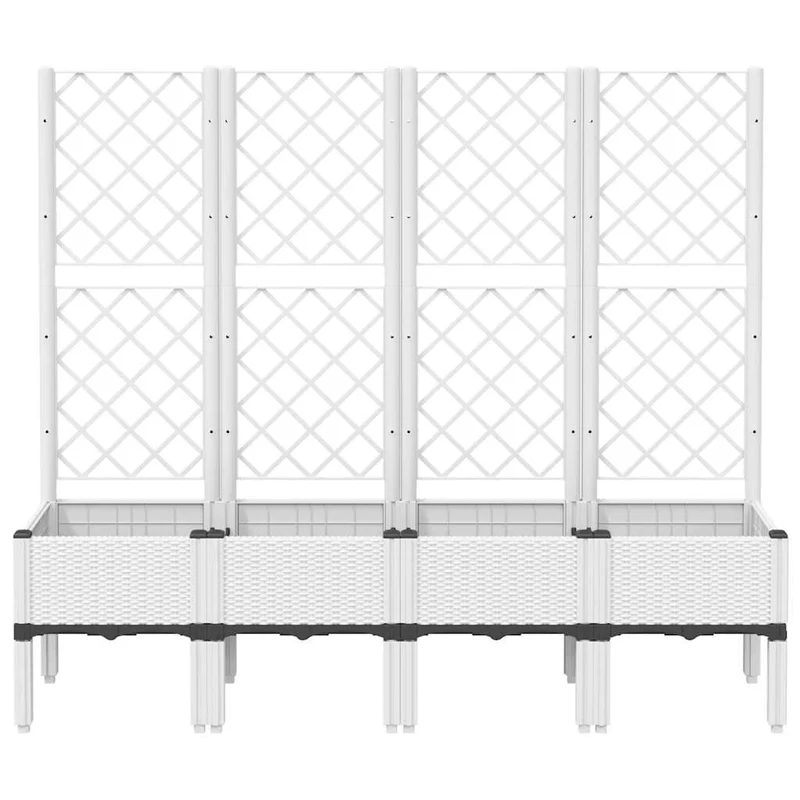 Jardinera Con Enrejado Pp Blanco 160x40x142 Cm