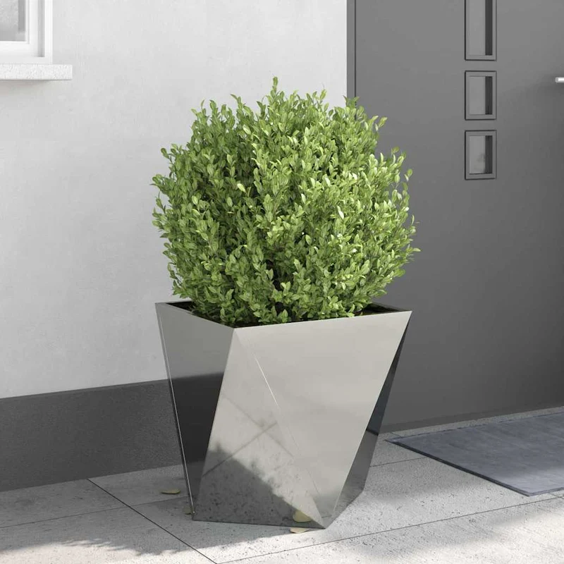 Jardinera 2 Uds. Plateado 50 X 50 X 50 Cm Acero Galvanizado